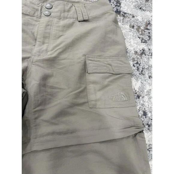 The North Face Womens Pants Size 8 Long Roll-Up Tab Relaxed Fit Tan Beige - Picture 3 of 12